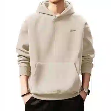 贵色 美式复古纯色简约刺绣重磅学院风潮流时尚百搭连帽休闲日常穿搭上衣卫衣 男女同款