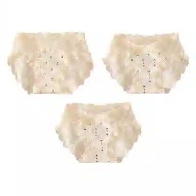 二三二三 日系甜美交叉蕾丝花边少女轻薄透气亲肤柔软舒适小碎花纯欲清新日常简约百搭短裤组合装三角内裤 女款