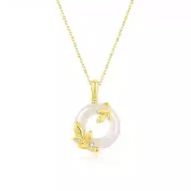 【S925纯银 高品质】 七七银饰 麦穗平安扣 新中式穗穗平安 本命年转运 古风约会小众轻奢 精致闪燿优雅 百搭锁骨链 好运 玉髓 项链 女款