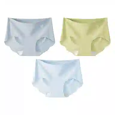 二三二三 清新山茶花奶皮隐形无痕可爱花边亲肤柔软舒适透气吸汗纯色简约日常百搭短裤组合装三角内裤 女款