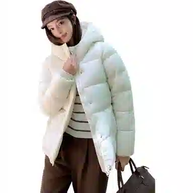 敲模女孩 韩系学院外套宽松面包连帽棉服 女款