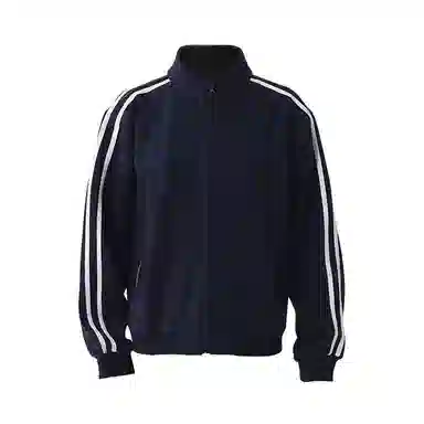 玫丝朵 美式复古条纹立领双杠撞色宽松休闲卫衣 女款