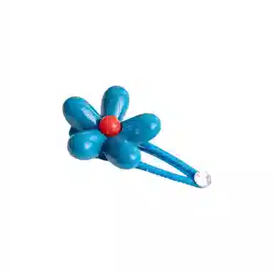 蒙妮 甜美蓝色小花鸭嘴夹 合金 发夹 女款