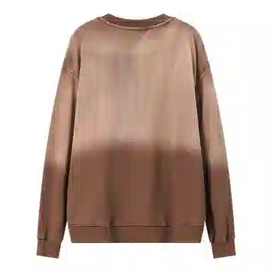 乱步 美式街头水洗做旧渐变字母刺绣圆领潮牌嘻哈宽松套头上衣卫衣 男女同款