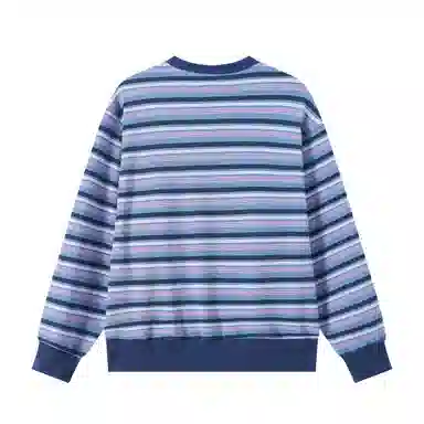 Mr. Jiangnan Park Elopement Striped Heart Embroidered Sweatshirt