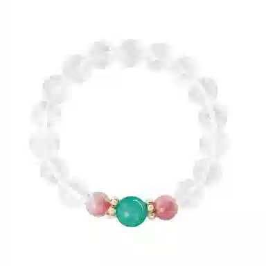 千叶珠宝 朱颜碧色 简约百搭设计款手链手饰#好运天然 白水晶 手串 女款