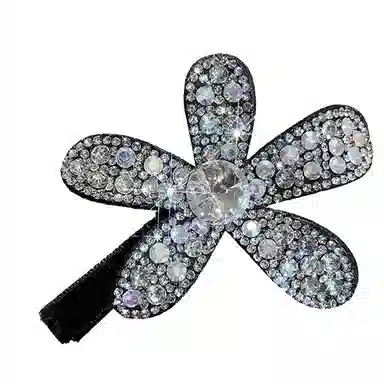 千桐 花朵丝绒鸭嘴夹韩版轻奢百搭时尚刘海#好运 塑料 发夹 女款