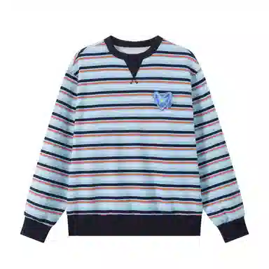 Mr. Jiangnan Park Elopement Striped Heart Embroidered Sweatshirt