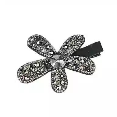 千桐 花朵丝绒鸭嘴夹韩版轻奢百搭时尚刘海#好运 塑料 发夹 女款