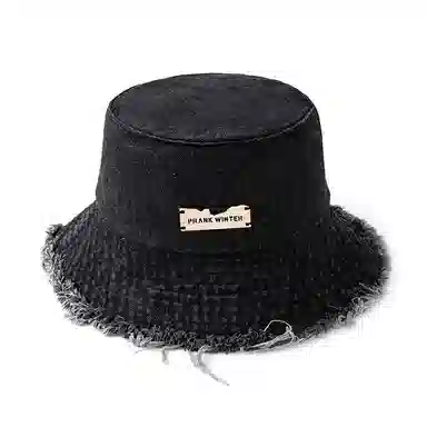 心水好物 复古水洗牛仔做旧字母金属标时尚潮流大头围显脸小防晒 棉  渔夫帽 男女同款情侣款