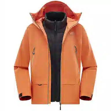 鸭鸭  冰壳系列 山系户外工装三合一四季外套时尚百搭宽松休闲连帽  耐磨透气防水防风防雨冲锋衣 男女同款