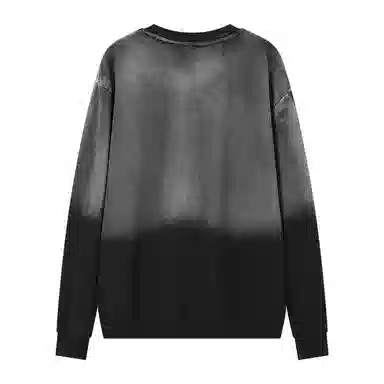 乱步 美式街头水洗做旧渐变字母刺绣圆领潮牌嘻哈宽松套头上衣卫衣 男女同款