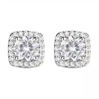 千桐 时尚简约精致 轻奢气质小方糖 合金 耳环 男女同款情侣款