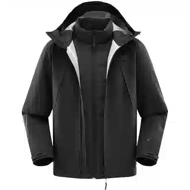 鸭鸭  冰壳系列 纯色户外三合一四季外套时尚百搭连帽夹克  防水防风透气耐磨保暖防雨冲锋衣 男女同款