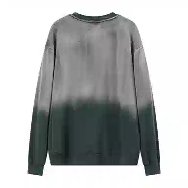 乱步 美式街头水洗做旧渐变字母刺绣圆领潮牌嘻哈宽松套头上衣卫衣 男女同款