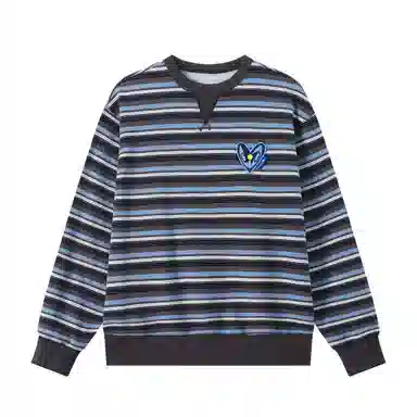 Mr. Jiangnan Park Elopement Striped Heart Embroidered Sweatshirt
