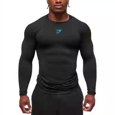 GYMSHARK Onyx 5.0 Seamless Long Sleeve Tee