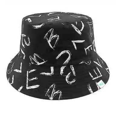 心水好物 字母印花涂鸦潮人小众设计轻奢感高顶显脸小街头潮流 棉  渔夫帽 男女同款情侣款
