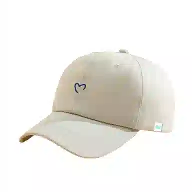 心水好物 韩式爱心刺绣简约纯色户外出行逛街百搭运动帽显脸小防晒 棉  鸭舌帽 男女同款情侣款