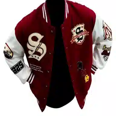 JIMI&JONS Embroidered Badge Baseball Jacket