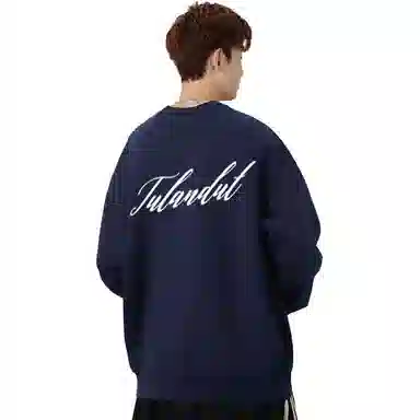 图兰朵 重磅美式复古字母印花情侣上衣高街潮流宽松休闲百搭圆领卫衣 男女同款