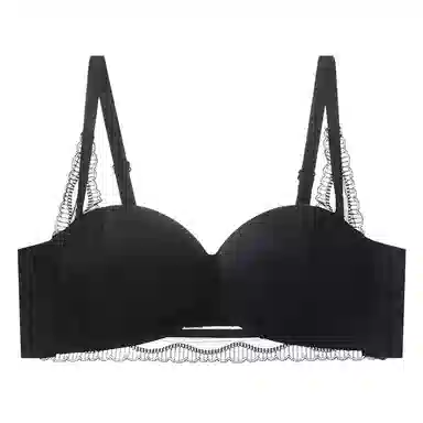 二三二三 日系甜美蕾丝网纱花边内衣亲肤柔软透气舒适防下垂不闷汗收副乳高级感胸罩纯欲性感时尚百搭无钢圈可调节肩带文胸  女款