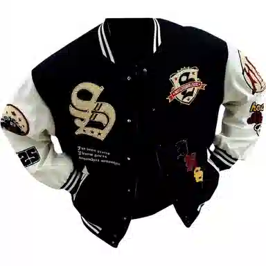 JIMI&JONS Embroidered Badge Baseball Jacket