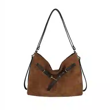 度森袋鼠 时尚复古高级感大容量托特包上班通勤 鹿皮绒 单肩包 常规 女款 多色