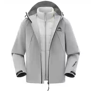 鸭鸭  冰壳系列 纯色户外三合一四季外套时尚百搭连帽夹克  防水防风透气耐磨保暖防雨冲锋衣 男女同款