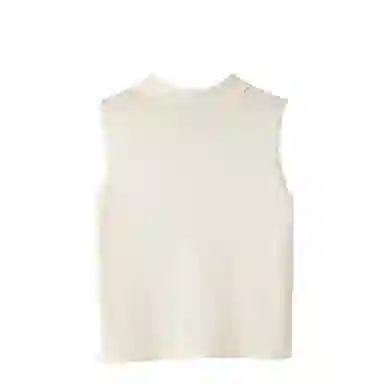 晚白 翻领设计内搭减龄高弹力针织衫 女款