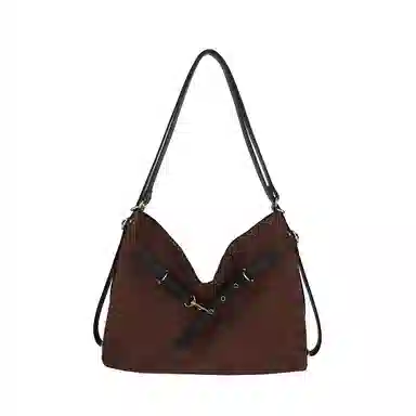 度森袋鼠 时尚复古高级感大容量托特包上班通勤 鹿皮绒 单肩包 常规 女款 多色