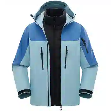 鸭鸭  冰壳系列 山系户外三合一四季软壳时尚百搭连帽运动夹克  防水防风透气耐磨防雨冲锋衣 男女同款