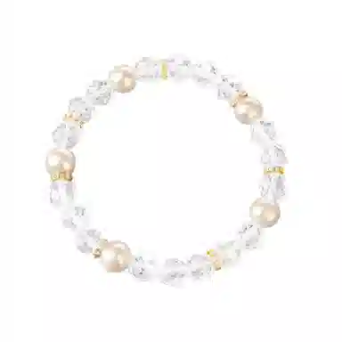 千叶珠宝 纯净月光#好运天然 白水晶 手串 女款