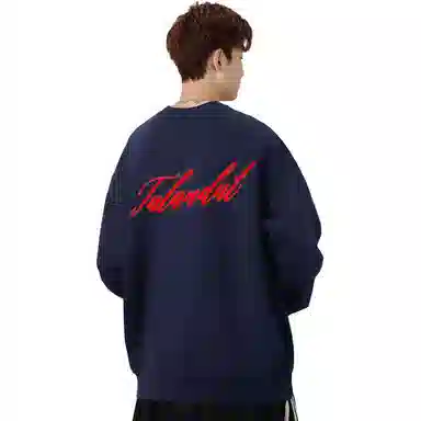图兰朵 重磅美式复古字母印花情侣上衣高街潮流宽松休闲百搭圆领卫衣 男女同款