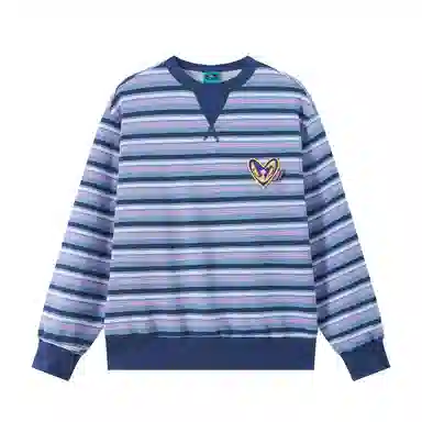 Mr. Jiangnan Park Elopement Striped Heart Embroidered Sweatshirt