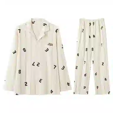 兰缪 男士春秋季纯棉开衫长袖休闲男生可外穿翻领家居服睡衣套装 男款