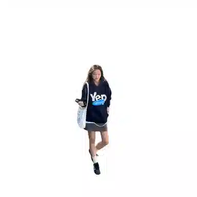 望莱仕 美式趣味字母印花连帽女秋休闲百搭慵懒风潮卫衣 女款