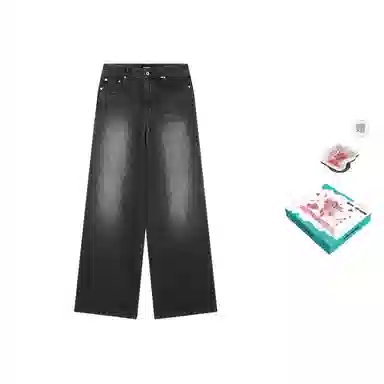 WE11DONE Straight Leg Gradient Jeans Black
