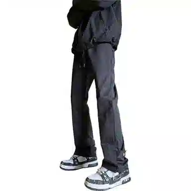 顶峰保罗 美式纯色高街机能排扣工装长裤无性别主义春秋穿搭痞帅潮流百搭高级设计感运动休闲裤 男女同款