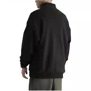 玉儿恋 加绒加厚半高领日系纯色宽松百搭卫衣 男款 黑色