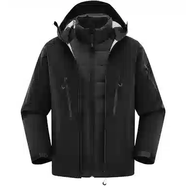 鸭鸭  冰壳系列 山系户外三合一四季软壳时尚百搭连帽运动夹克  防水防风透气耐磨防雨冲锋衣 男女同款