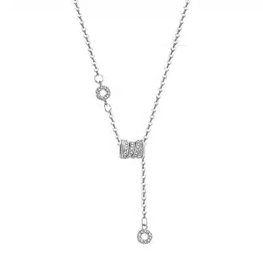 饰伴 叶藏星愿 轻奢设计百搭配饰简约高级精致优雅高级感 浪漫轻奢锆石水滴吊坠 闪耀精致小众设计日常百搭 合金 项链 女款