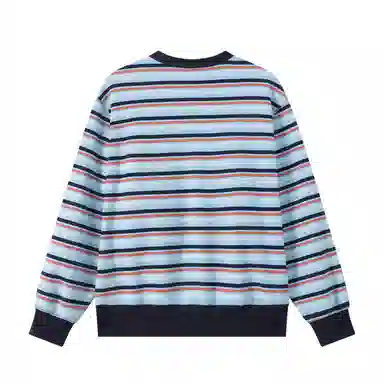 Mr. Jiangnan Park Elopement Striped Heart Embroidered Sweatshirt