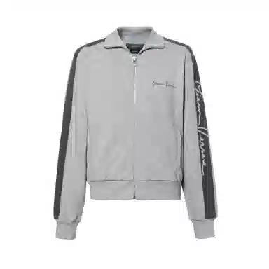 Versace Logo Embroidered Zip Jacket