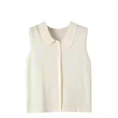 晚白 翻领设计内搭减龄高弹力针织衫 女款