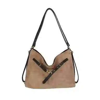 度森袋鼠 时尚复古高级感大容量托特包上班通勤 鹿皮绒 单肩包 常规 女款 多色