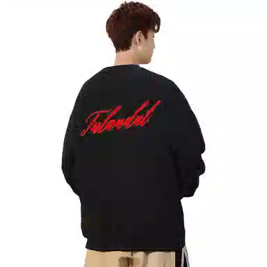 图兰朵 重磅美式复古字母印花情侣上衣高街潮流宽松休闲百搭圆领卫衣 男女同款