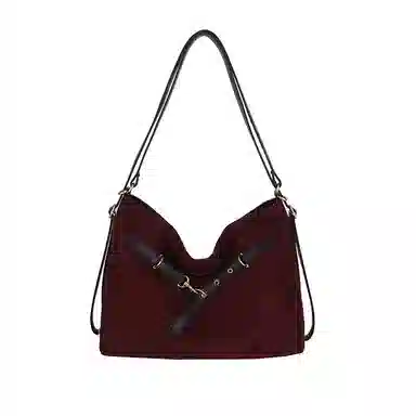 度森袋鼠 时尚复古高级感大容量托特包上班通勤 鹿皮绒 单肩包 常规 女款 多色