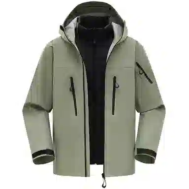 鸭鸭  冰壳系列 山系户外三合一四季软壳时尚百搭连帽运动夹克  防水防风透气耐磨防雨冲锋衣 男女同款