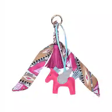 玄唐 高级小飞马流苏穗子小马包包挂饰车钥匙扣 皮革 挂件 男女同款情侣款